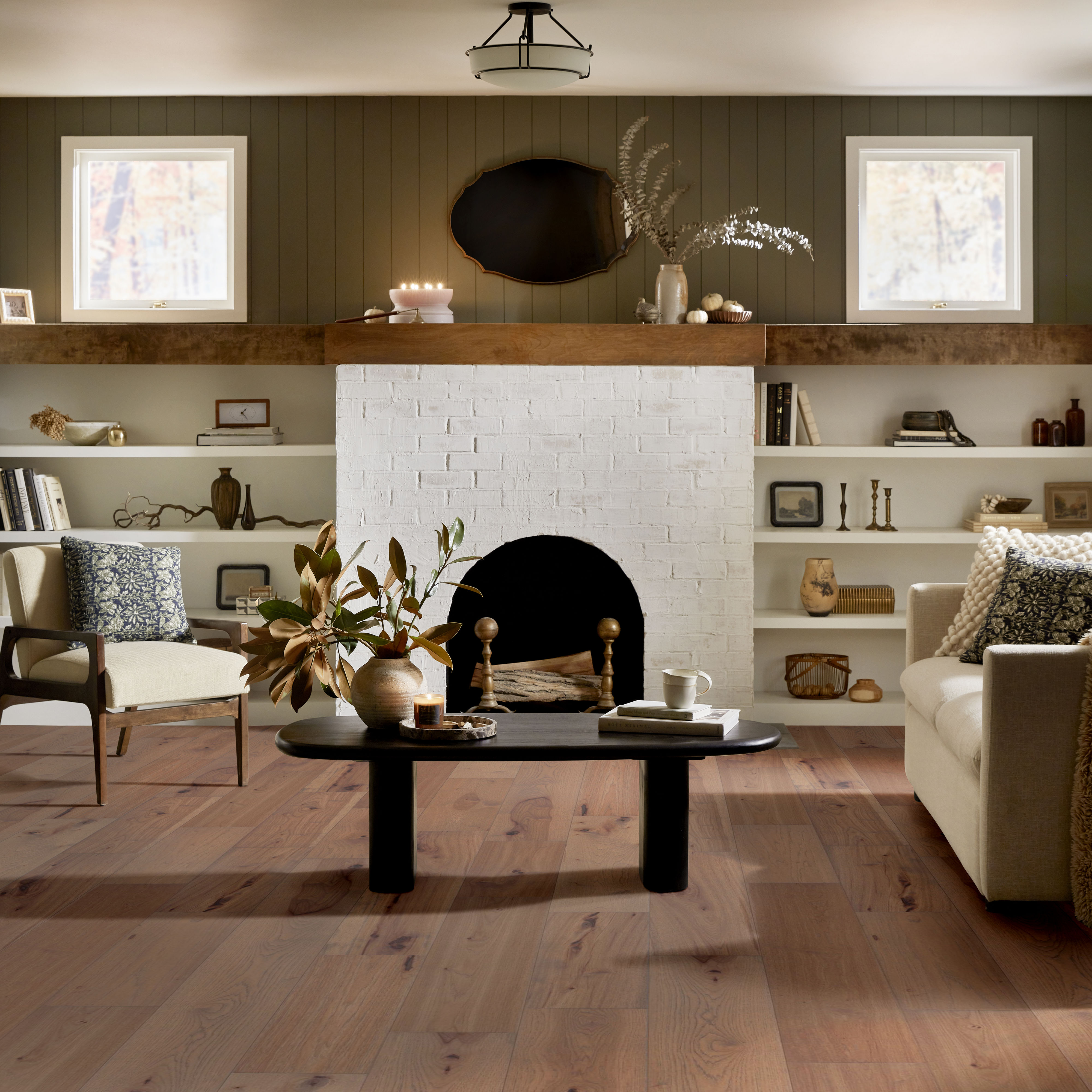 Landmark Sliced Hickory - in color Crater Lake | Shaw Floors